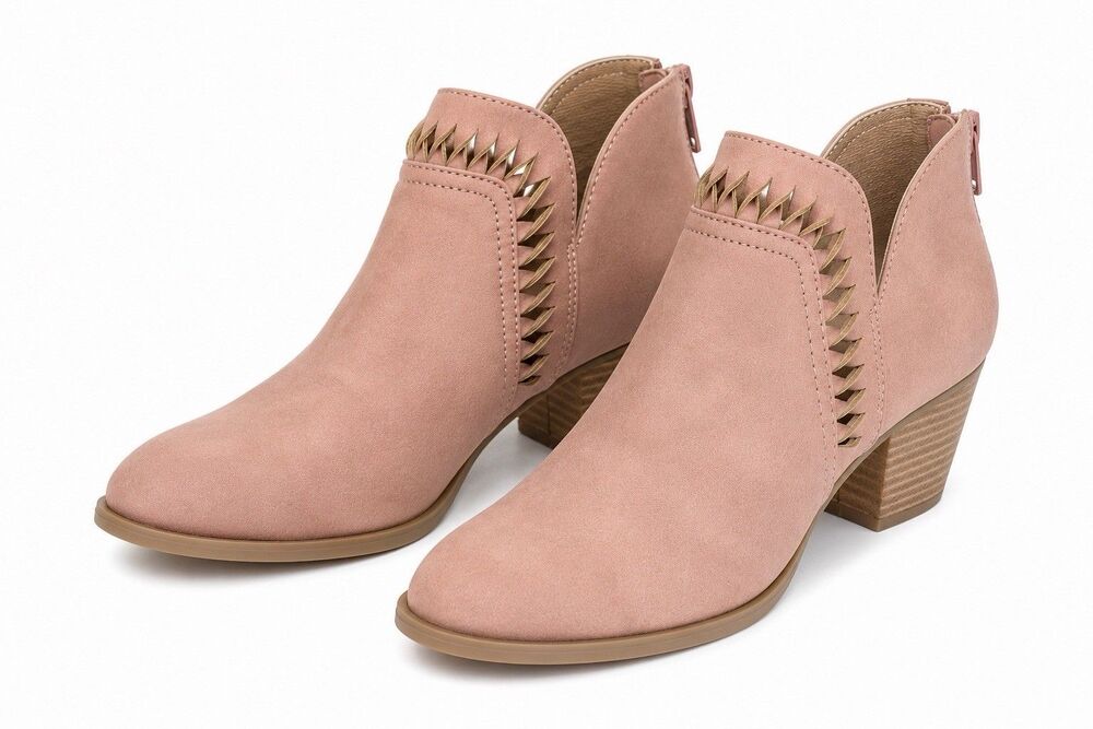 Dolce Vita Women’s Charm Pink Suede Ankle Zip Booties Size 9.5 NWOB